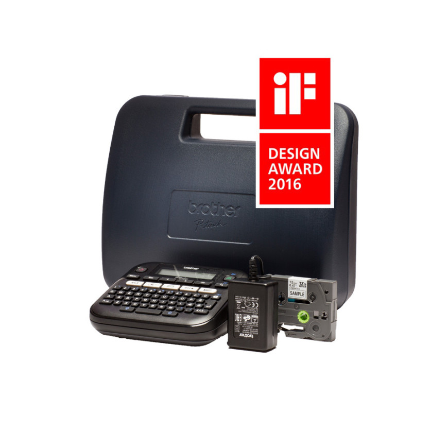 Etiqueteuse portable, Clavier AZERTY, Rubans TZe jusqu'à 12mm, Coupe manuelle (PT-D210VP)