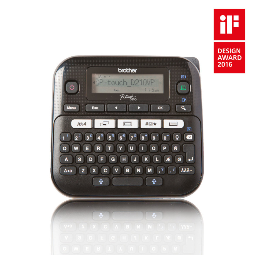 Etiqueteuse portable, Clavier AZERTY, Rubans TZe jusqu'à 12mm, Coupe manuelle (PT-D210VP)