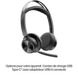 Poly Voyager Focus 2 MSTeams Certified USB-C-C Headset +USB-C/A Adapter +Charging Stand (9T9J6AA-AC3)