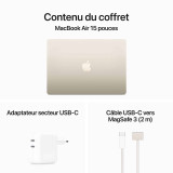 Apple MacBook Air M3 15 pouces (2024) Lumière stellaire 16 Go/256 Go (MC9F4FN/A)