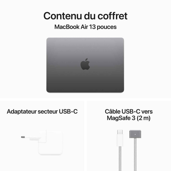 Apple MacBook Air M3 13 pouces (2024) gris sidéral 16 Go/256 Go (MC8G4FN/A)