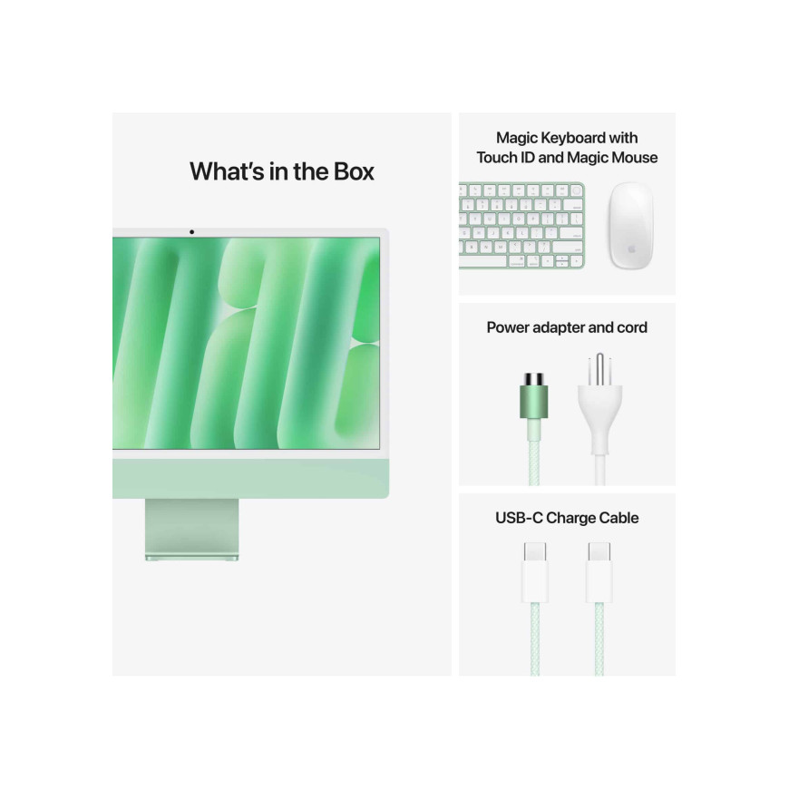 Apple iMac M4 (2024) 24″ 16 Go 256 Go vert (MWUE3FN/A)