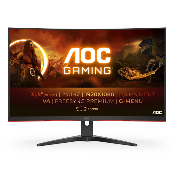AOC 31.5" LED - C32G2ZE MONITOR | Full HD 1080p - 1920 x 1080 pixels - 1 ms (MPRT) - Format 16/9 (C32G2ZE/BK)