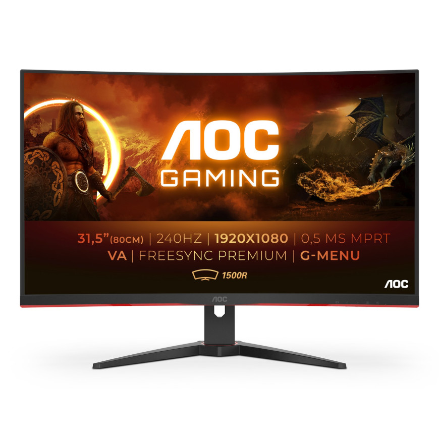 AOC 31.5" LED - C32G2ZE MONITOR | Full HD 1080p - 1920 x 1080 pixels - 1 ms (MPRT) - Format 16/9 (C32G2ZE/BK)