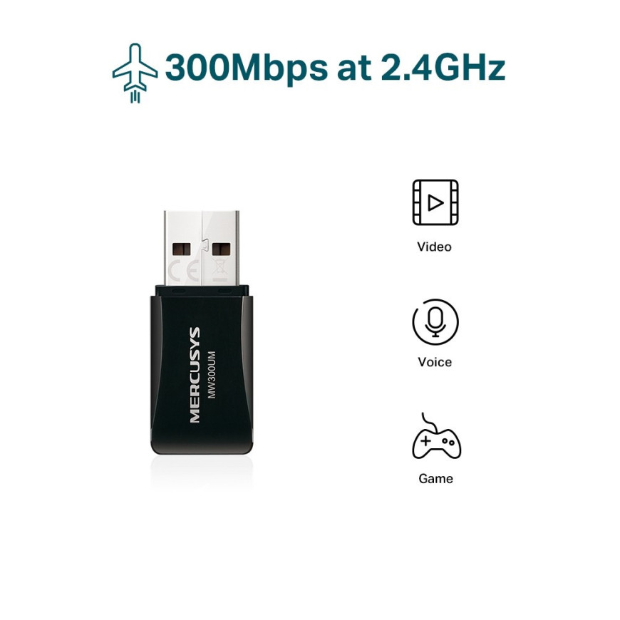 Mercusys N300 Wireless Mini USB Adapter (MW300UM)