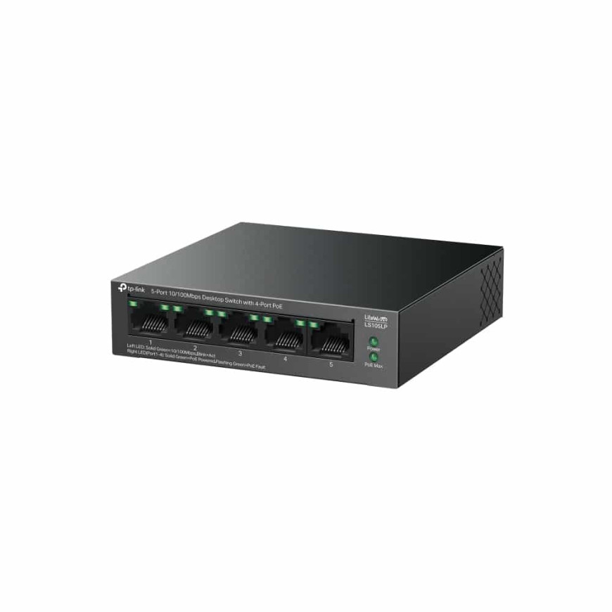 Switch TP-LINK Gigabit 5 ports 10/100/1000 Mbps avec 4 ports PoE+ (LS105LP)