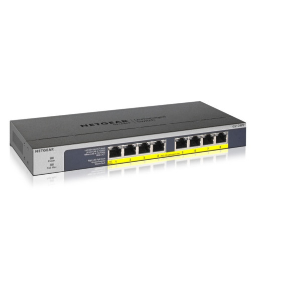 Switch Netgear Poe+ Haute Puissance 8 Ports Gigabit Ethernet Switch NON Manageable avec Technologie (GS108PP-100EUS)