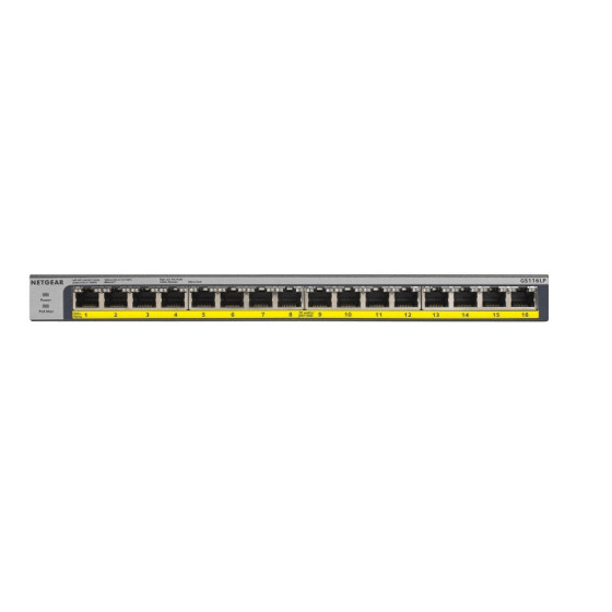 Switch Netgear 16 ports PoE+ 10/100/1000 Mbps (GS116LP-100EUS)