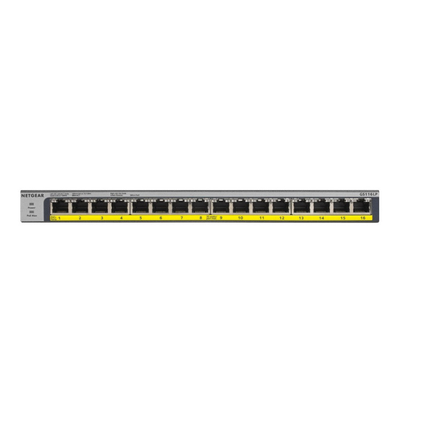 Switch Netgear 16 ports PoE+ 10/100/1000 Mbps (GS116LP-100EUS)