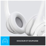 LOGITECH Corded Headset H390 - WHITE - USB (981-001286)