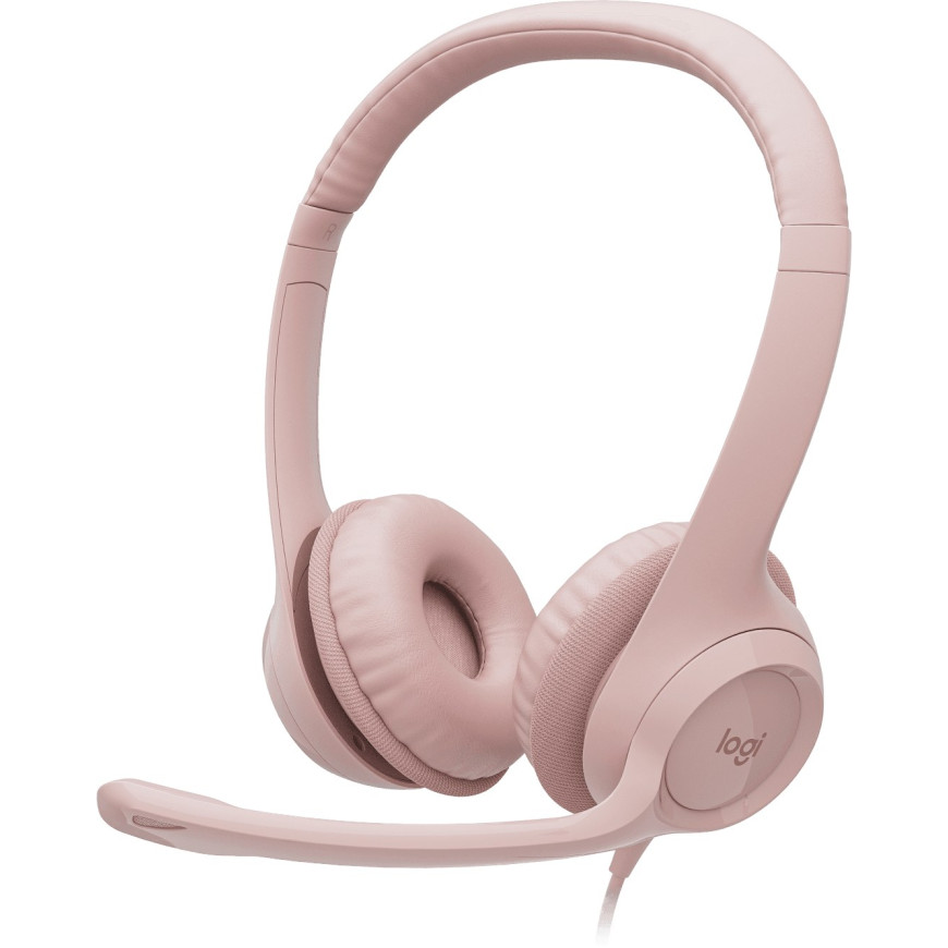 LOGITECH Corded Headset H390 - ROSE - USB (981-001281)