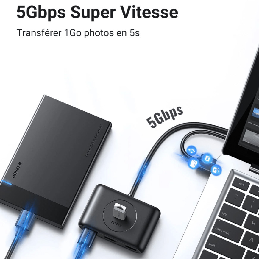 UGREEN HUB USB 3.0 to 4 x USB 3.0 1M (20291)