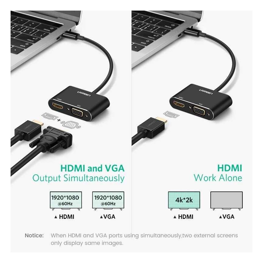 UGREEN Convertisseur USB 3.0 to HDMI+VGA (20518)