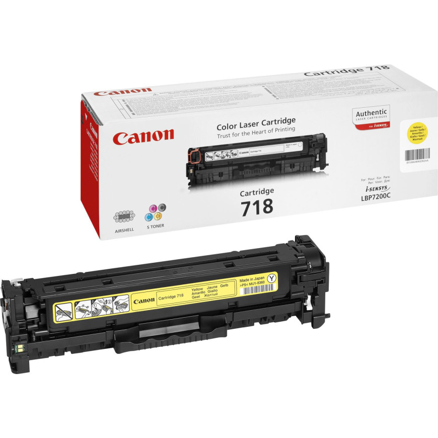 Canon Cartridge 718 Yellow(yield 2900**pages) (2659B002AA)