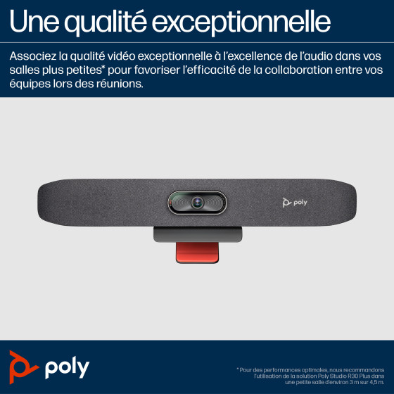 Poly Studio R30 USB Video Bar EMEA-INTL English Loc-Euro plug (842D2AA-ABB)