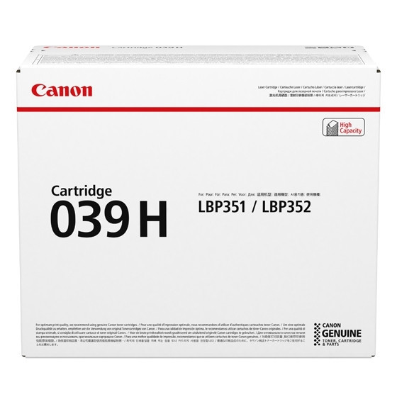 Cartouche de toner Canon 039H 1 pièce(s) Original Noir (0288C001AA)
