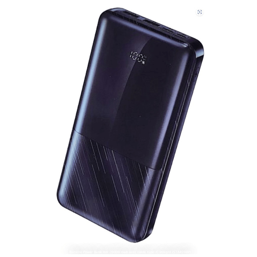 Itel power bank 20000 mah avec cable type C integré 12M (STAR200P)