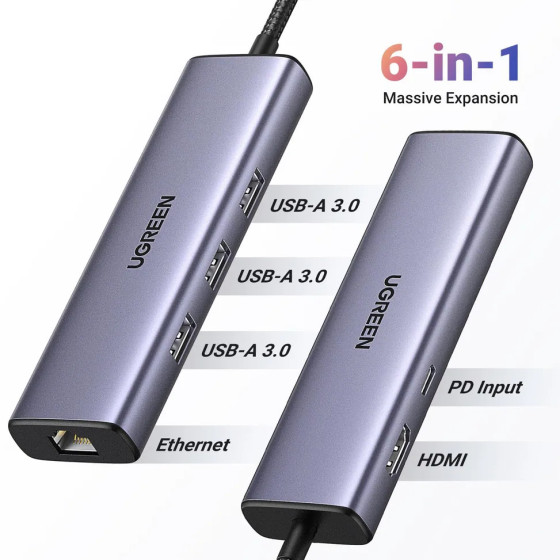 UGREEN Station d'accueil USB-C 6 en 1 (15598)
