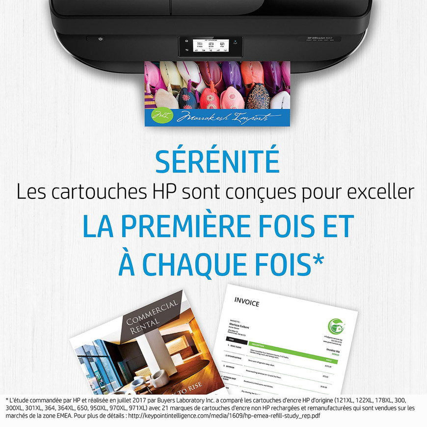 Cartouche d'encre HP 727 cyan 130 ml - HP d'origine (B3P19A)