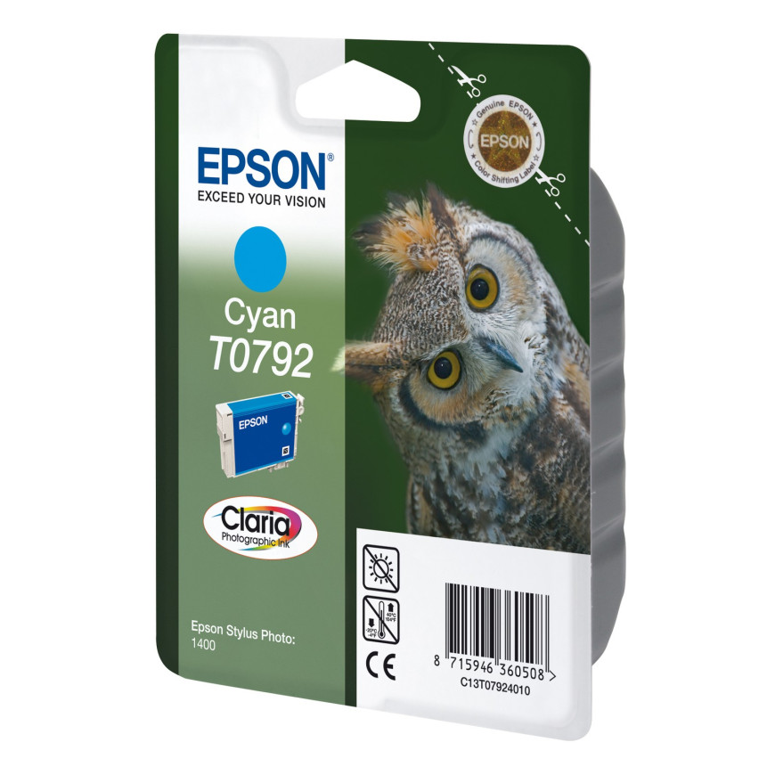 Cartouche d'encre Epson "chouette" cyan (C13T07924010)