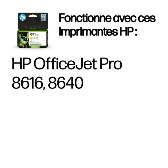 Cartouche d'encre HP 951XL jaune - grande capacité HP d'origine (CN048AE)