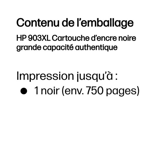 Cartouche d'encre HP 903XL noir - HP d'origine (T6M15AE)