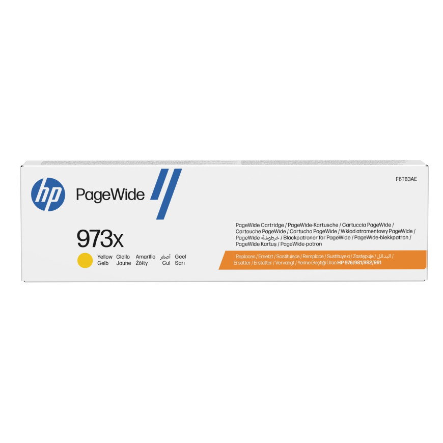 Cartouche HP 973X jaune - PageWide grande capacité HP d'origine (F6T83AE)