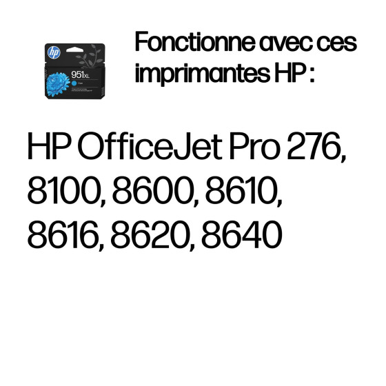 Cartouche d'encre HP 951XL cyan - grande capacité HP d'origine (CN046AE)
