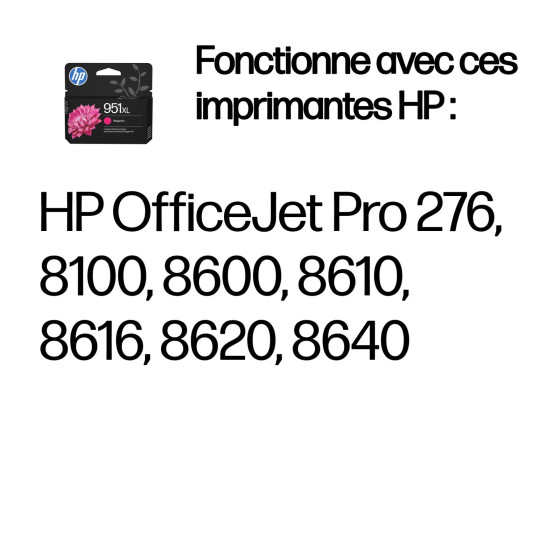 Cartouche d'encre HP 951XL magenta - grande capacité HP d'origine (CN047AE)