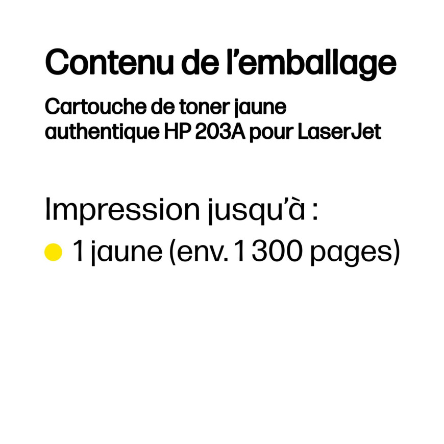 Toner HP 203A jaune (CF542A) - HP LaserJet d'origine