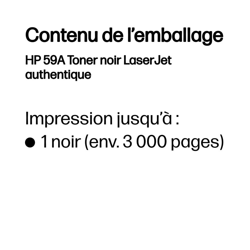 Toner HP 59A noir (CF259A) - HP LaserJet d'origine