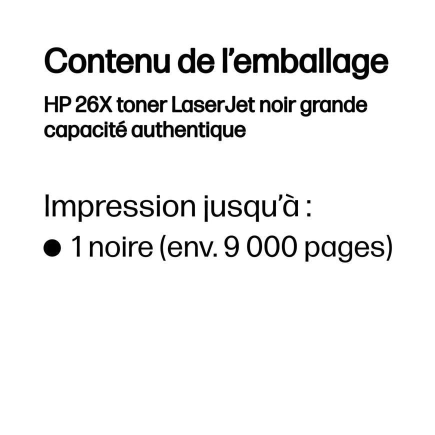 Toner HP 26X noir (CF226X) - grande capacité HP LaserJet d'origine