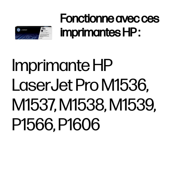Toner HP 78A noir (CE278A) - HP LaserJet d'origine