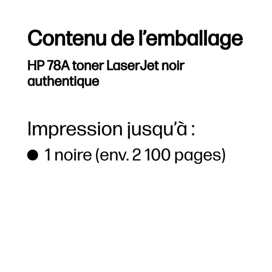 Toner HP 78A noir (CE278A) - HP LaserJet d'origine