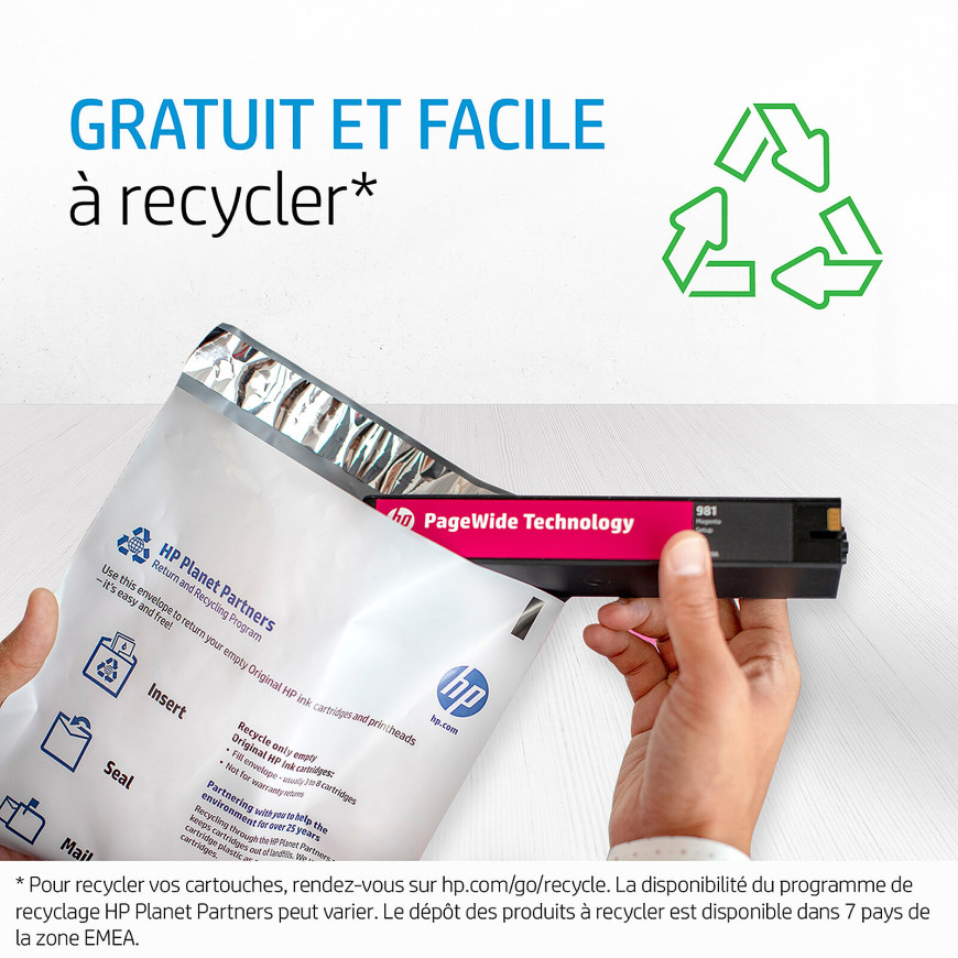 Cartouche HP 973X noir - PageWide grande capacité HP d'origine (L0S07AE)