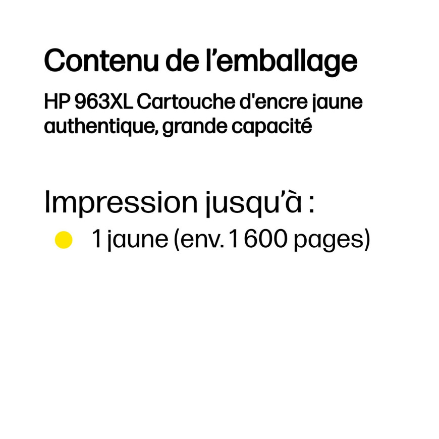 Cartouche d'encre HP 963XL jaune (3JA29AE)