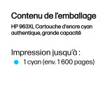 Cartouche d'encre HP 963XL cyan (3JA27AE)