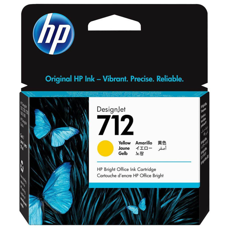 Cartouche d'encre HP 712 jaune - HP d'origine (3ED69A)