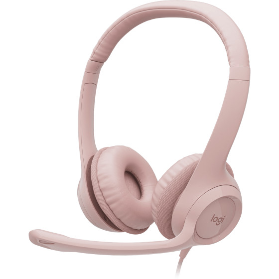 LOGITECH Corded Headset H390 - ROSE - USB (981-001281)