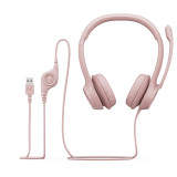 LOGITECH Corded Headset H390 - ROSE - USB (981-001281)