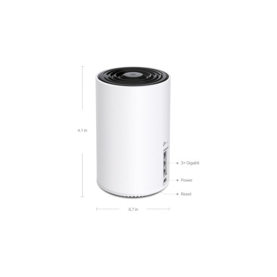 AXE5400 Whole Home Mesh Wi-Fi 6E System(Tri-Band) SPEED: 574 Mbps at 2.4 GHz + 2402 Mbps at 5 GHz + (DECOXE75_3-PACK)