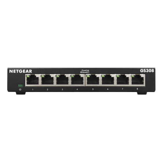 Switch Netgear 8 ports PoE+ 10/100/1000 Mbps Non Manageable (GS308-300UKS)