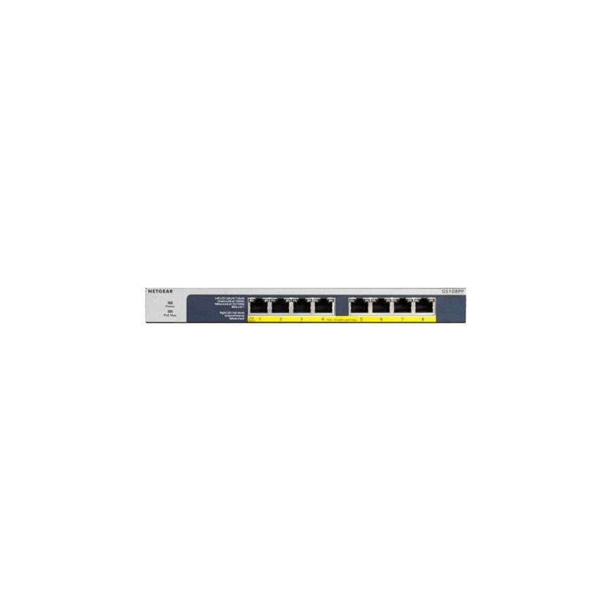 Switch Netgear Poe+ Haute Puissance 8 Ports Gigabit Ethernet Switch NON Manageable avec Technologie (GS108PP-100EUS)