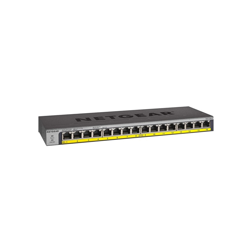 Switch Netgear 16 ports PoE+ 10/100/1000 Mbps (GS116LP-100EUS)