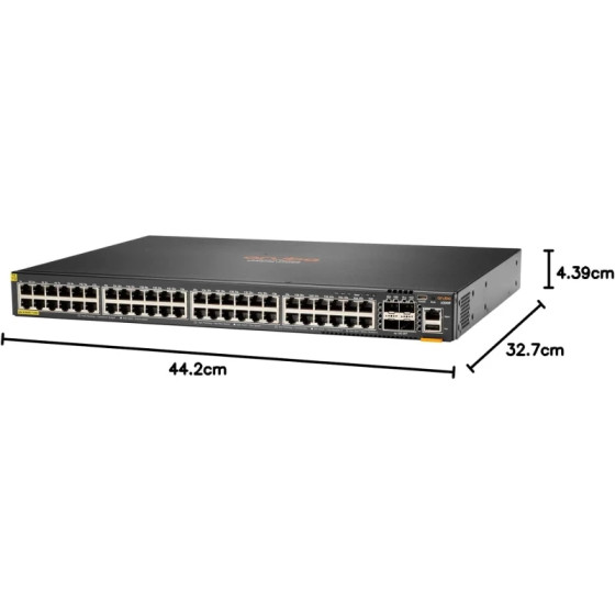 Switch Administrable HPE Aruba 6200F 48 ports Classe 4 PoE 4 ports SFP 370W (JL727B)