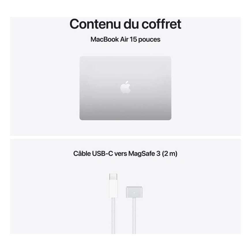 Apple MacBook Air 15" M5 16Go 512Go SSD Argent (MDV94FN/A)