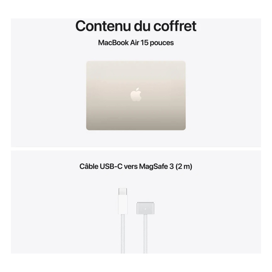 Apple MacBook Air 15" M5 16Go 512Go SSD Starlight (MDVD4FN/A)