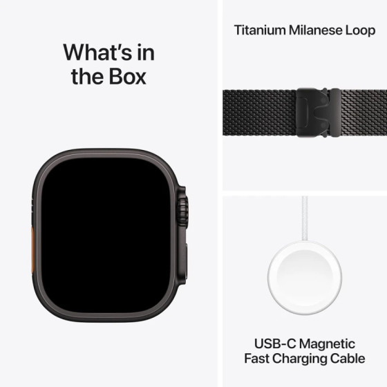 Apple Watch Ultra 3 - Bracelet Milanais Titane Noir (MF1Q4AF/A)