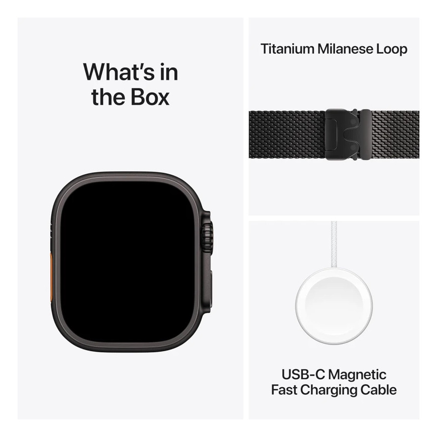 Apple Watch Ultra 3 - Bracelet Milanais Titane Noir (MF1Q4AF/A)