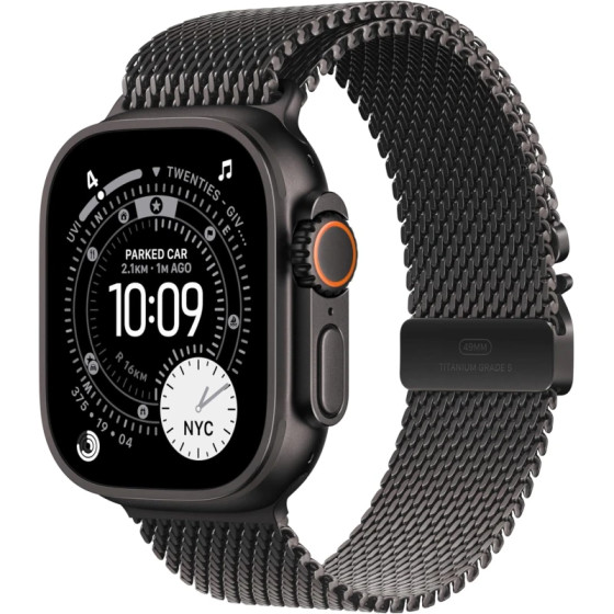 Apple Watch Ultra 3 - Bracelet Milanais Titane Noir (MF1Q4AF/A)